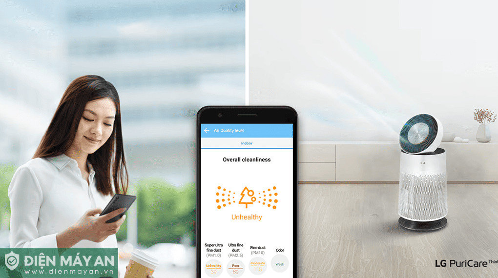 Máy Lọc Không Khí LG PuriCare AS65GDWH0 48W